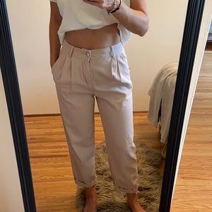 Light pink cropped trousers